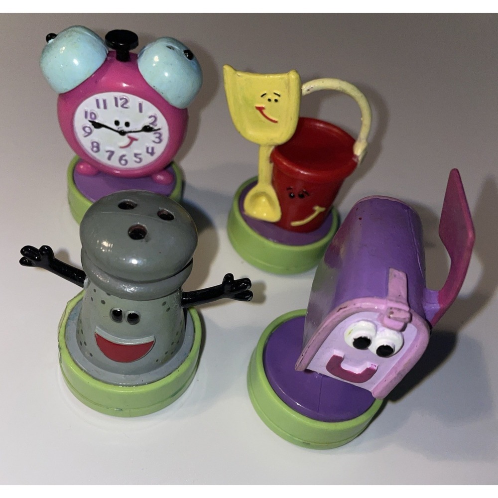 1998 Vtg Blues Clues Action Stampers Lot Of 4‎  Pail, Tock, Mailbox Pepper